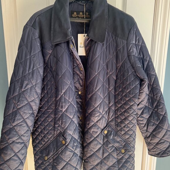 NWT: Barbour Exmoor Quilted Jacket Navy 2X - Picture 1 of 2